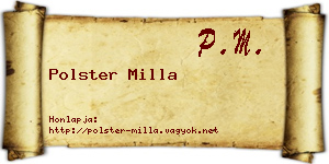 Polster Milla névjegykártya
